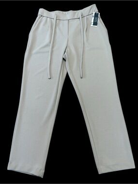 Lily Morgan, Refined Jogger Dress Pants, Taupe Beige, Medium, Stretch, Pull-On